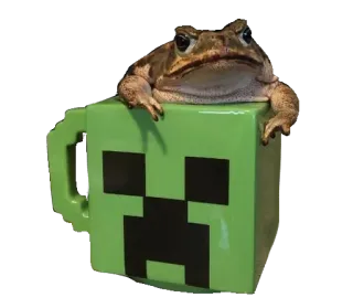 ❤️ f814ac99 Minecraft лягушка, крипер, майнкрафт, видеоигра, мем, юмор, смешно whatsapp sticker