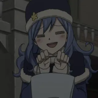 🌊 8ca345da Juvia Lockser Fairy Tail 动漫, 卡通, 妖精的尾巴, 茱比亚·洛克丝, 快乐, 微笑 telegram sticker