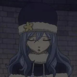 🌊 f34ab1d4 Juvia Lockser Fairy Tail 动漫, 卡通, 角色, 妖精的尾巴, 茱比亚·洛克塞尔, 女性, 帽子 telegram sticker