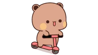 🍩 00c1a993 熊, 滑板车, 可爱, 卡通, 动物 telegram sticker