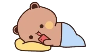 🍩 09b7607c 熊, 睡觉, 卡通, 可爱 telegram sticker
