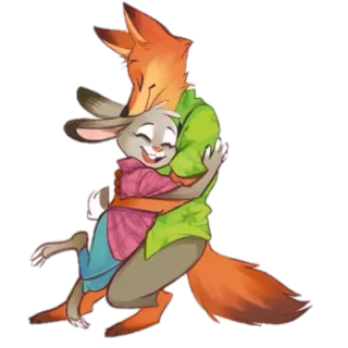🤡 Judy and Nick 🦊🐰~by @RoTeY 🤡 telegram stickers