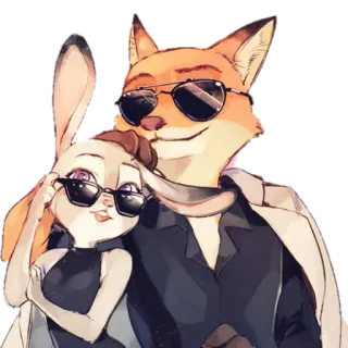 😎 a00c244e Nick Wilde Zootopia zootopia, nick wilde, judy hopps, animation, characters, fox, bunny telegram sticker