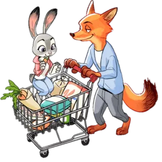🤡 Judy and Nick 🦊🐰~by @RoTeY 🤡 whatsapp stickers