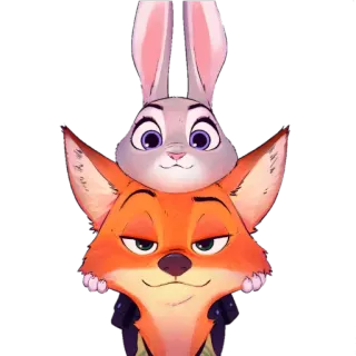 🙄 dfbf139b Judy Hopps Zootopia Judy Hopps, Nick Wilde, Zootopia, cartoon, animals, fox, bunny telegram sticker