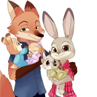 👨 f2a62c73 Judy Hopps Zootopia zootopia, judy hopps, nick wilde, family, cartoon, characters telegram sticker
