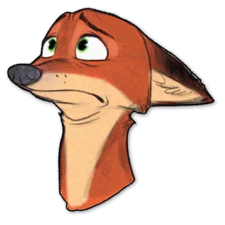 😟 20603bdf Nick Wilde Zootopia キツネ, がっかり, ズートピア, 悲しい telegram sticker