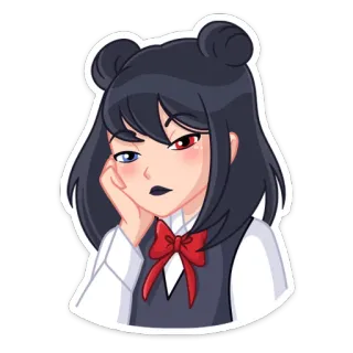 😔 452bc967 anime girl, girl, cartoon, cute, female, emotional, expression telegram sticker