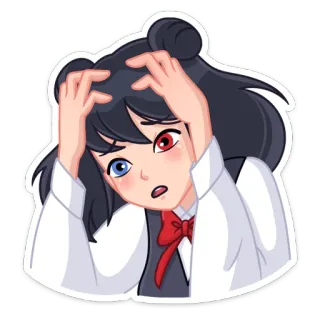 🤯 999235f8 anime, girl, emotional, stressed, cartoon, sad telegram sticker