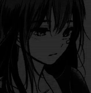 🖤 8cd97689 Anime, Ragazza, Manga, Triste, Oscuro, Emozionale, Arte telegram sticker