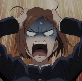 ⛓ 31814d18 Nobara Kugisaki Jujutsu Kaisen อนิเมะ, ตัวละคร, สีหน้า, อารมณ์, เครียด, กรีดร้อง, เป็นทุกข์ telegram sticker