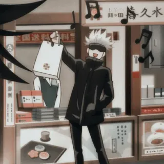 ⛓ b9b38b13 Satoru Gojo Jujutsu Kaisen อนิเมะ, ตัวละคร, โกะโจ, มหาเวทย์ผนึกมาร, มีความสุข, ช้อปปิ้ง telegram sticker