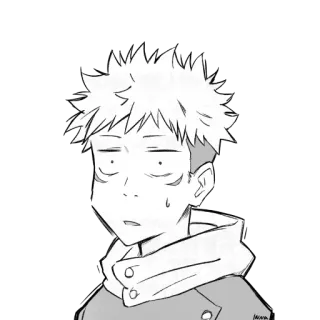 😰 132baa55 Yuji Itadori Jujutsu Kaisen anime, manga, itadori, jujutsu kaisen, shocked telegram sticker