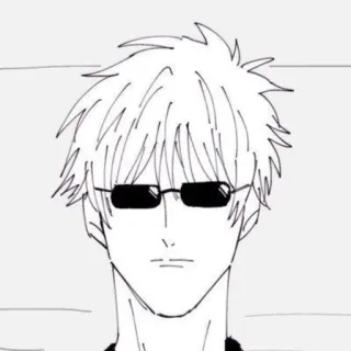 😐 25b7fe32 动漫, 太阳镜, 酷, 素描 telegram sticker