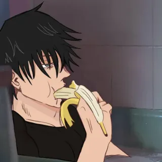 🍌 40934c7d 动漫, 香蕉, 吃, 漫画, 男性 telegram sticker