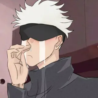 😭 56da872e Gojo Satoru Jujutsu Kaisen 动漫, 悲伤, 五条, 哭泣, 眼泪 telegram sticker