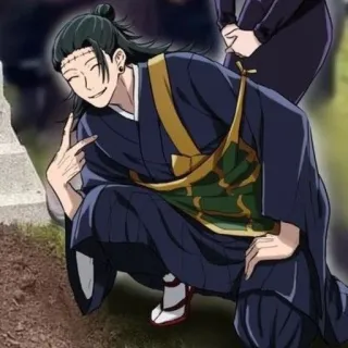 ✌️ 9a971997 Suguru Geto Jujutsu Kaisen 애니메이션, 주술회전, 게토 스구루, 가운데 손가락 telegram sticker