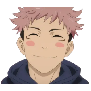 😊 2225b5ef Yuji Itadori Jujutsu Kaisen Anime, Mangá, Desenho animado, Jujutsu Kaisen, Yuji Itadori, Sorrindo, Personagem telegram sticker