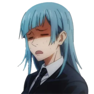 😑 281df94e Miwa Kasumi Jujutsu Kaisen Anime, Personagem, Jujutsu Kaisen, Miwa Kasumi, Triste, Preocupado(a), Cabelo azul telegram sticker