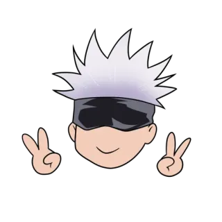 ✌️ 3c129b59 Gojo Satoru Jujutsu Kaisen Anime, Mangá, Gojo Satoru, Jujutsu Kaisen, Personagem, Sinal de paz telegram sticker