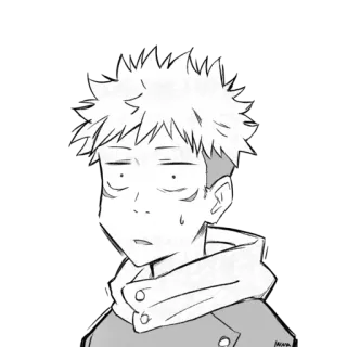 😐 e4090555 Yuji Itadori Jujutsu Kaisen Anime, Mangá, Sticker, Jujutsu Kaisen, Yuji Itadori, Desenho animado telegram sticker