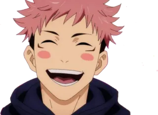 😄 01b9ff69 Yuji Itadori Jujutsu Kaisen 动漫, 漫画, 角色, 微笑, 快乐 whatsapp sticker