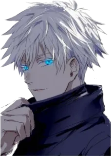 🤍 2f60b754 Gojo Satoru Jujutsu Kaisen 动漫, 漫画, 五条悟, 咒术回战, 白发, 蓝眼睛 whatsapp sticker