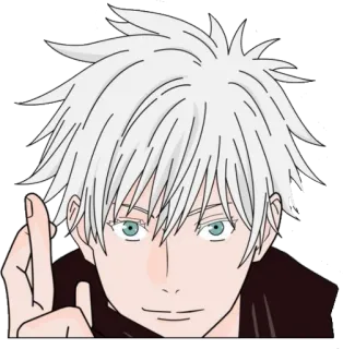 🤍 67630c1e Gojo Jujutsu Kaisen 动漫, 漫画, 五条, 咒术回战, 角色, 白发 whatsapp sticker