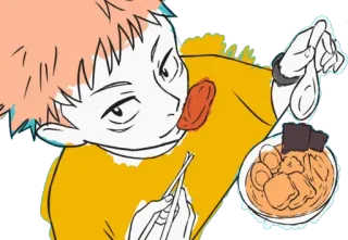 😋 b36d7b95 吃, 拉面, 筷子, 食物, 动漫风格 whatsapp sticker