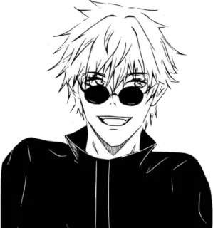 😁 ce267de7 Satoru Gojo Jujutsu Kaisen 动漫, 漫画, 角色, 眼镜, 微笑 whatsapp sticker