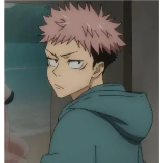 🎭 65371939 Yuji Itadori Jujutsu Kaisen Anime, Manga, Pelo rosa, Serio, Protagonista whatsapp sticker