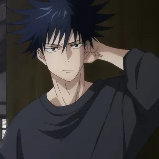🎭 8a635a3b Megumi Fushiguro Jujutsu Kaisen anime, personaje, pelo negro, manga, serio whatsapp sticker