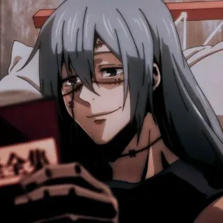 🎭 d0f88930 Mahito Jujutsu Kaisen Anime, Villano, Manga, Espíritu maldito, Cara cosida whatsapp sticker