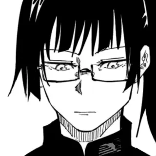 😔 18a89772 Maki Zenin Jujutsu Kaisen Anime, Manga, Maki Zenin, Bril, Zwart haar, Jujutsu Kaisen telegram sticker