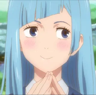 😁 9e7fee4b аниме, девушка, голубые волосы, персонаж whatsapp sticker