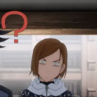 ☁️ cdeb3c95 Nobara Kugisaki Jujutsu Kaisen Аниме, Вопросительный знак, Смущенный, Выражение лица, Нобара, Jujutsu Kaisen whatsapp sticker