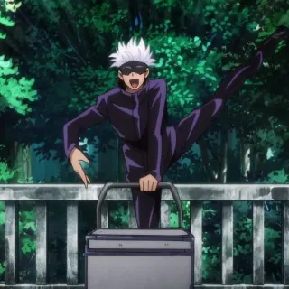 ☁️ fb3a6034 Gojo Satoru Jujutsu Kaisen Аниме, Персонаж, Годжо Сатору, Jujutsu Kaisen, Поза whatsapp sticker