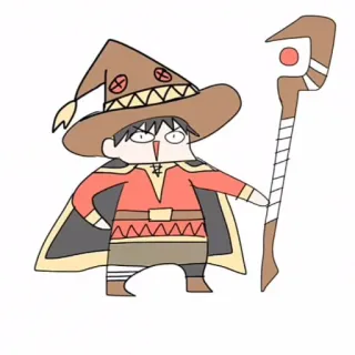 🤌 73ad3fd6 Megumin Konosuba Anime, Megumin, Konosuba, Mago, Maghetta, Bastone, Cartone animato telegram sticker