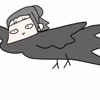 🤌 f87ca94e Cartone animato, Uccello, Persona, Volare, Animale, Arte, Disegno telegram sticker