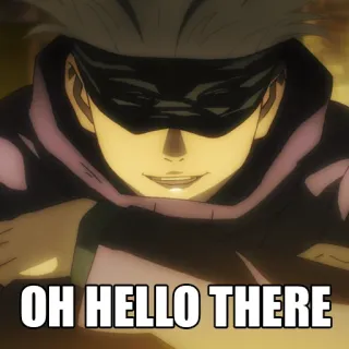 😀 6238cc71 OH HELLO THERE saluto, ciao, meme, testo telegram sticker