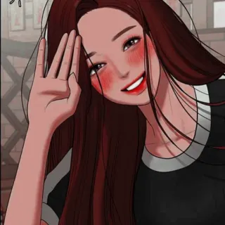 🛍 0426ae54 アニメガール, 漫画, ブルネット, 笑顔, 手を振る telegram sticker