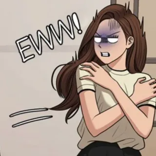 🛍 74309ac4 EWW! うわ, 嫌悪, アニメ, 表情, 女の子, ショック telegram sticker