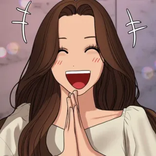🛍 b5d77f53 アニメ, 幸せ, 女の子, 漫画, 陽気, 笑顔, かわいい telegram sticker