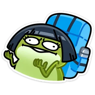 ⭐ fff8046b sticker, cartoon, illustration, frog, character whatsapp sticker