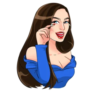 😂 01c6f55c Frau, Brünette, Cartoon, Weiblich, Schön, Sexy whatsapp sticker