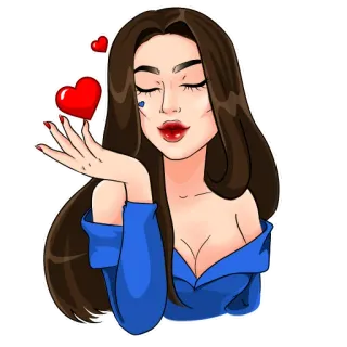 😘 0cf09f55 Frau, Cartoon, Herz, Liebe, Schönheit, Kuss whatsapp sticker