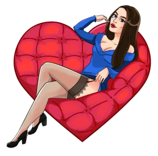 ❤️ 2f429872 Frau, Mädchen, Strümpfe, sexy, Pin-up, Herz, Mode, Illustration whatsapp sticker