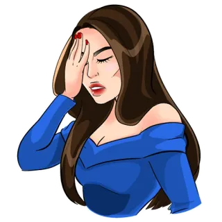 🤦‍♀️ f26871c6 Frau, Facepalm, Verärgert, Illustration, Cartoon, Enttäuschung whatsapp sticker