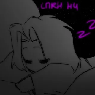 😴 2bc294ab спи ну 睡觉, 夜晚, 拥抱, 黑暗, 卡通 telegram sticker