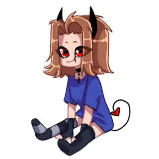 🙂 46910ce2 恶魔, 动漫, 恶魔, 卡通, Q版, 可爱 telegram sticker